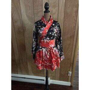 Japanese Traditional Dress Kimono Robe Girls Size 150cm 10-12 Halloween Costume